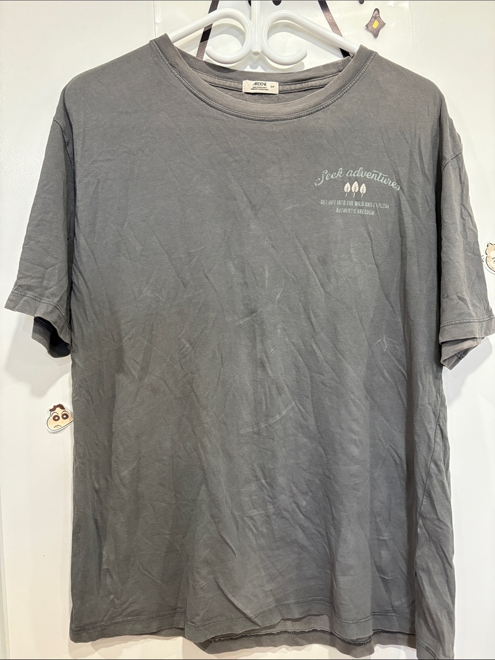 Ardene Gray 'Seek Adventure' Men's Crew Tee